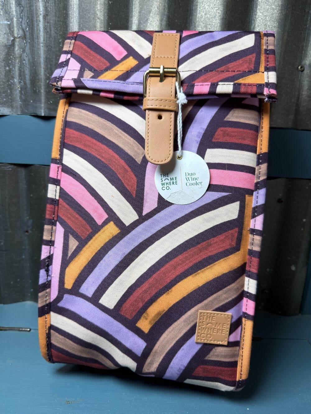 The Somewhere Co Duo Wine Cooler Bag Insulated Road Less Travelled NEW *No Strap